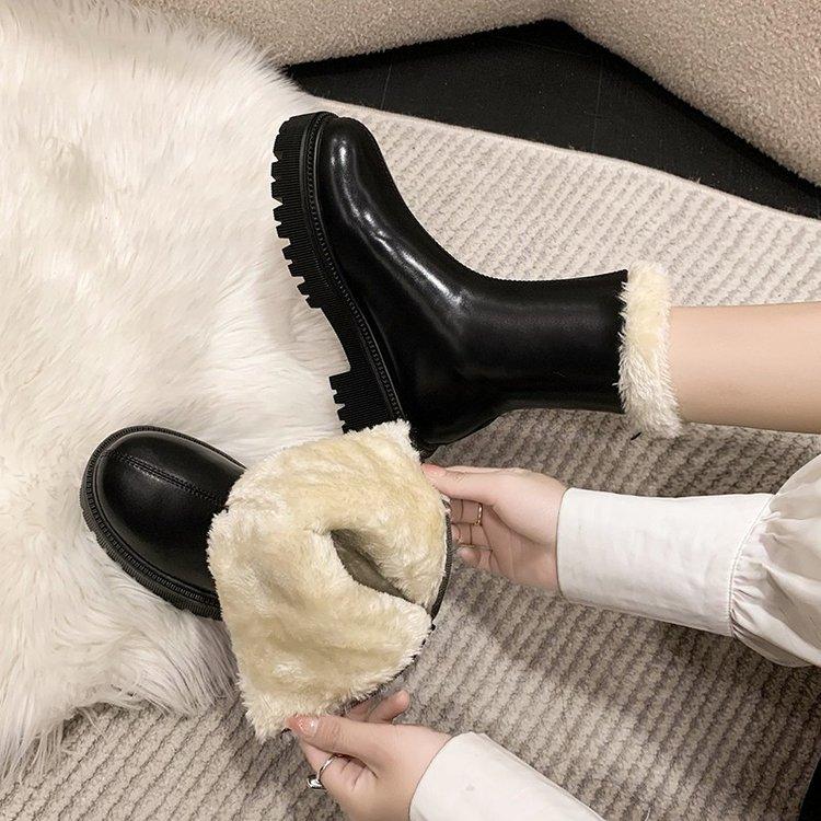 Winter Women Warm Plush Ankle Boots Comfort Non Slip Big Size Shoes Concise Cotton Short Botas De Mujer