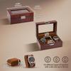 ProCase Men's Wooden Watch Box, 3-Slot Watch Display Case with Glass Lid