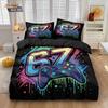 3er-Set 67 Graffiti-Stil 67 Element Spielcontroller Bedruckte Bettbezug-Set Mehrere Größen Bettwäsche Dekoration Weich Maschinenwaschbar