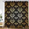 Waterproof Bathroom Shower Curtains Retro Geometric Pattern Washable Fabric Bath Screen 240X180 3D Print Decor Shower Curtain