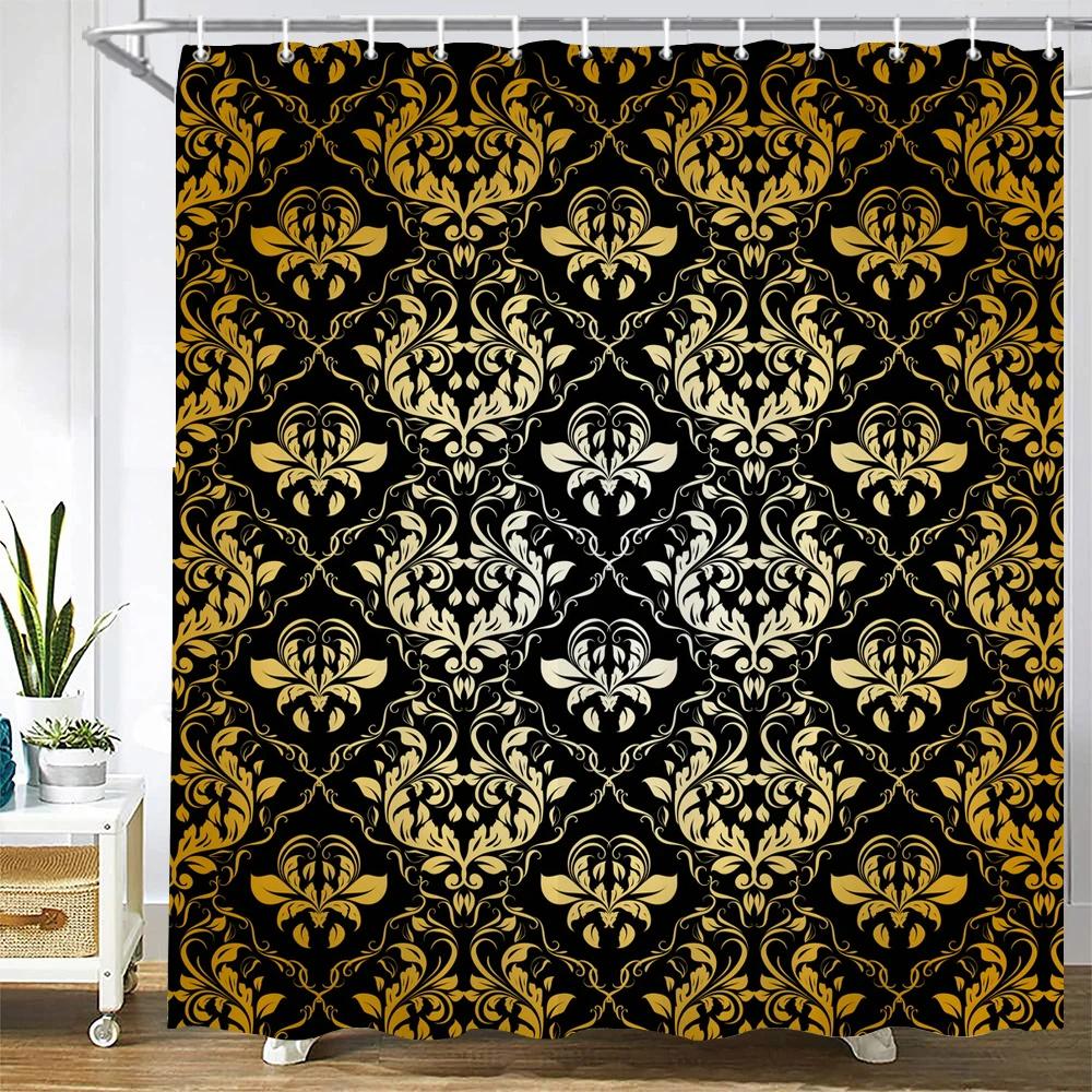 

Waterproof Bathroom Shower Curtains Retro Geometric Pattern Washable Fabric Bath Screen 240X180 3D Print Decor Shower Curtain W60H190(CM)-1 Pcs