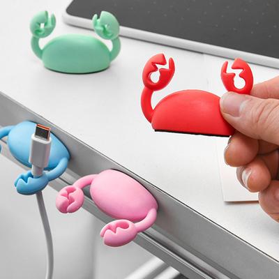 Niedlicher Kabel-Organizer-Clip mit Krabbenmotiv, Datenkabel-Ständer, Handy-Ladekabel-Organizer, Fixierer, Schreibtisch, selbstklebender Kabelhalter