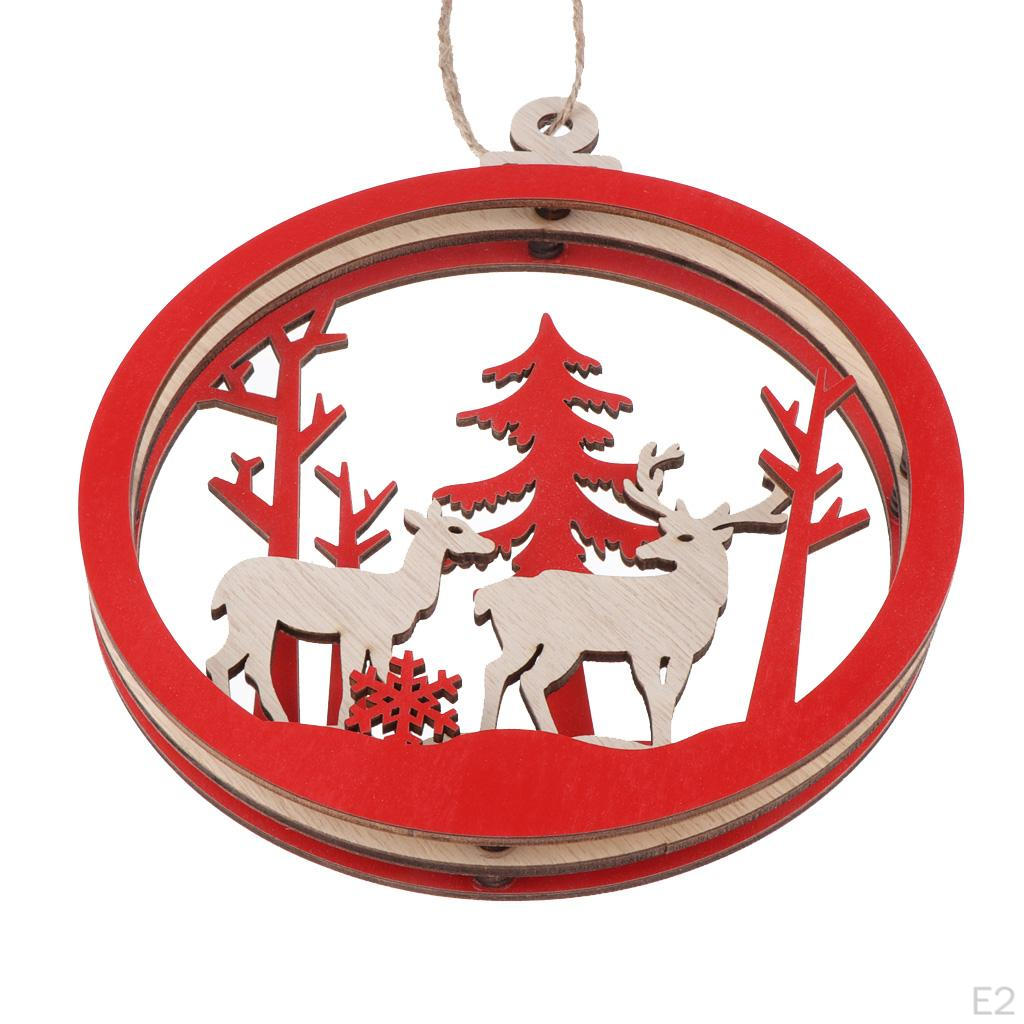 3D Reindeer Snowman Letter Wooden Pendent Hanging Christmas Ornament Reindeer/Snowman/Santa/Seasons
