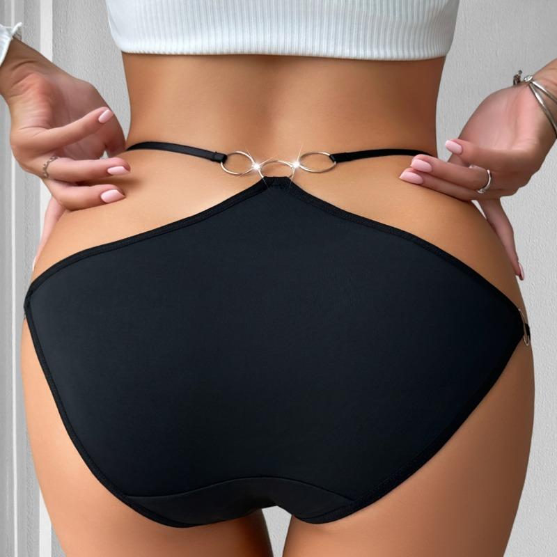 1pcs New Style Low Waist Sexy Women Panties Hot Sale Female Underwear Breathable Sexy Lingerie Ring Decor Lady Briefs