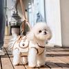 Stilvolle Haustiertransporttasche für den täglichen Gebrauch, Tragbare Tasche, Atmungsaktive Umhängetasche 2-in-1, Horizontale Wandertasche für Kleine Hunde, Leinen-Stil Reisetasche für Hunde und Katzen