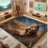 Animals Theme Crystal Velvet Floor Rug Personalized Custom Name Text Warm Carpet Home Decoration