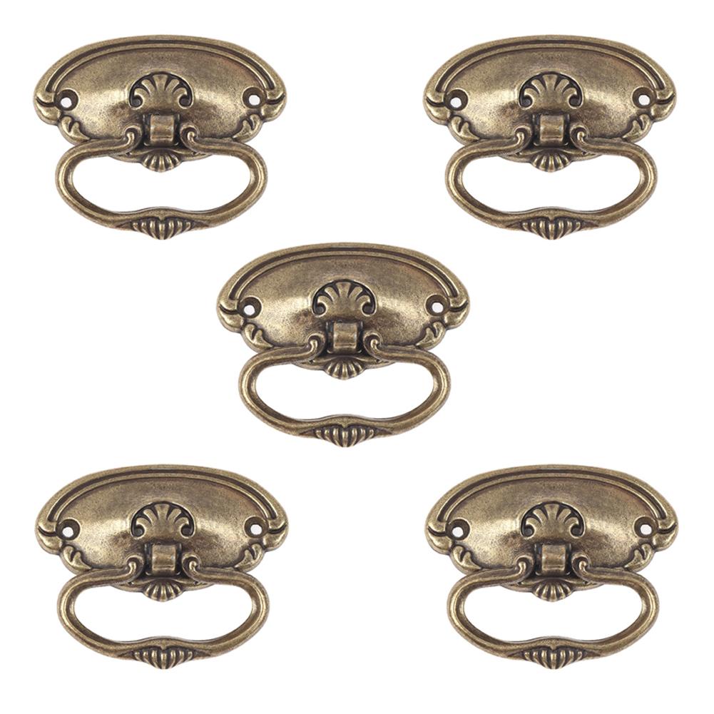 5pcs Retro Kitchen Drawer Cabinet Door Handle Furniture Knobs Drawer Jewelry Box Decorative Handles Furniture Hardware