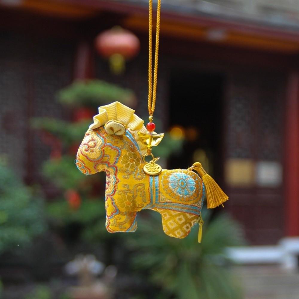 

New 2026 Mascot Horse Hanging Ornament Brocade Red Color New Year Pendant Decorative Car Decoration Spring Festival Party