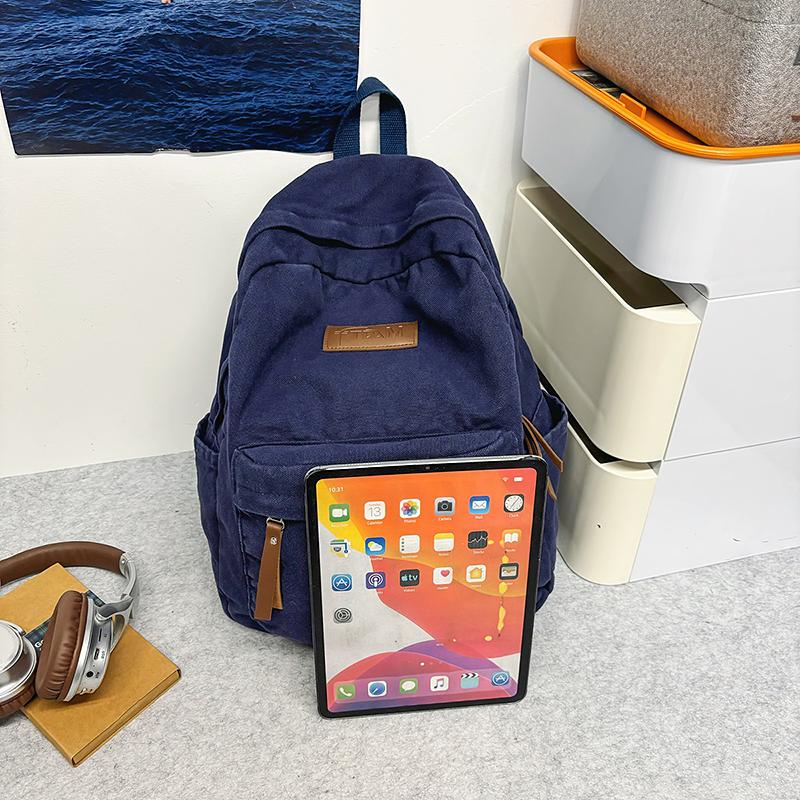 Junior Senior High School Student Schoolbag Women's Large Capacity Travel Backpack Men's Canvas Backpack