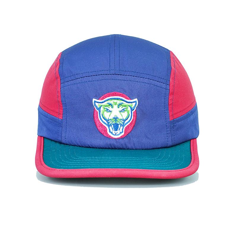 Контрастного цвета персонализированная мягкая шляпа Повседневная быстросохнущая мужская кепка Складная кепка для большого обхвата головы Пятипанельная уличная бейсболка L фиолетовый