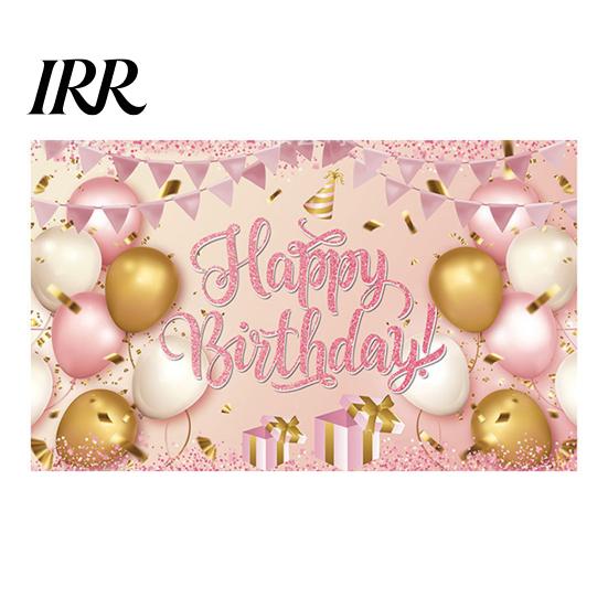 Double-sided Printed Banner Happy Birthday Backdrop, Party Photo Background Cloth for Celebration, Decorative Bunting Flag Decor Kids Women, Supplies