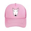 Daisy the Bull Terrier Baseball Cap  Vintage Style Black with Pink  White Dog Face Design  Mesh Baseball Cap