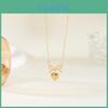 Elegant Heart Shape Pendant Necklace With Butterfly Bow Design In Stainless Steel For Daily Wear