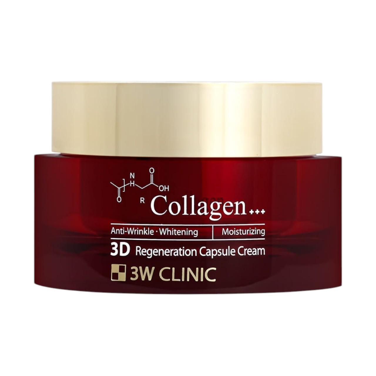 3W Clinic Collagen 3D Regeneration Capsule Cream 55g - Intensive Anti-Wrinkle & Whitening Face Moisturizer