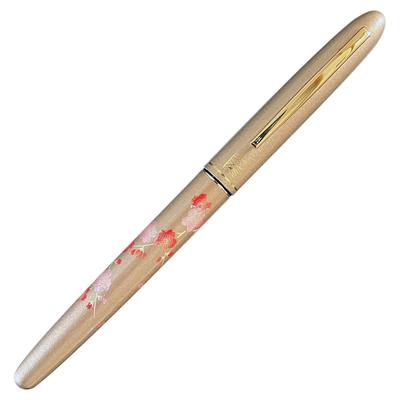 Kuretake Fountain Brush Pen with Hard Refill Cherry Blossom Design Paulownia Wood Box with 3 Spare Inks Nib, (DU193-50),