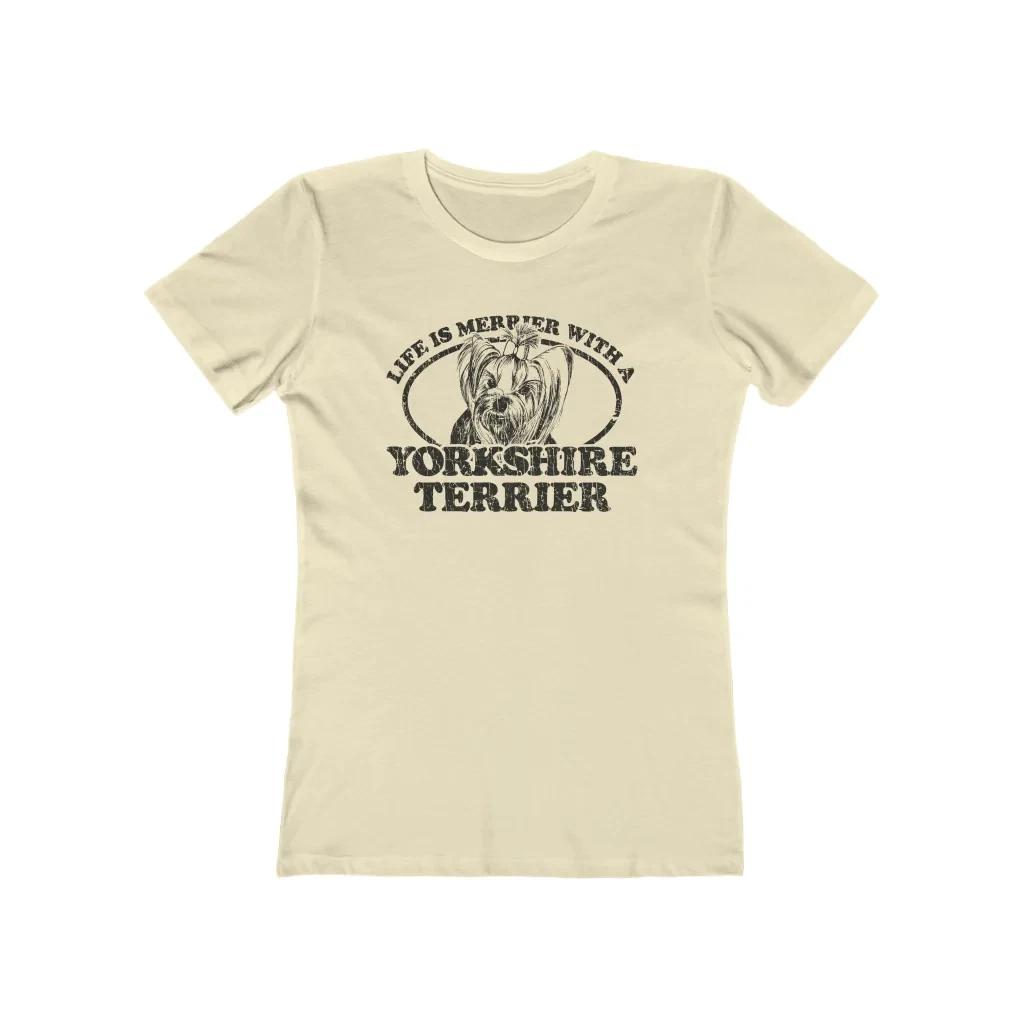 

Life is Merrier With a Yorkshire Terrier 1982 Vintage Women s T shirt 3XL