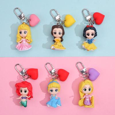 Anime Princess Keychain: Heart Pendant Gift for Girls