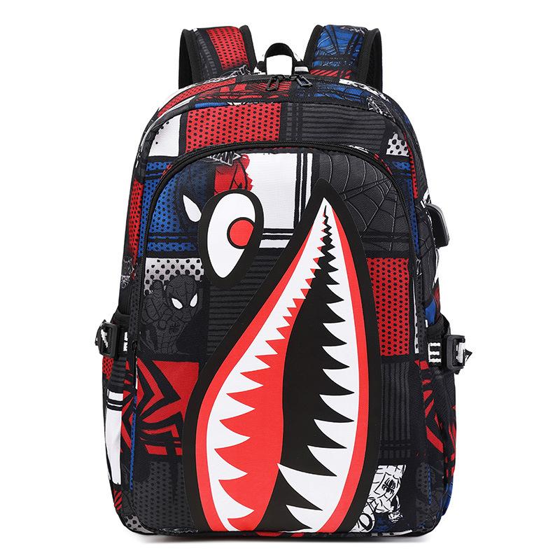 Specially Designed for Elementary School and Children's Backpacks with Shark Personalized Pattern Printing, Large Capacity Lightweight Backpacks
