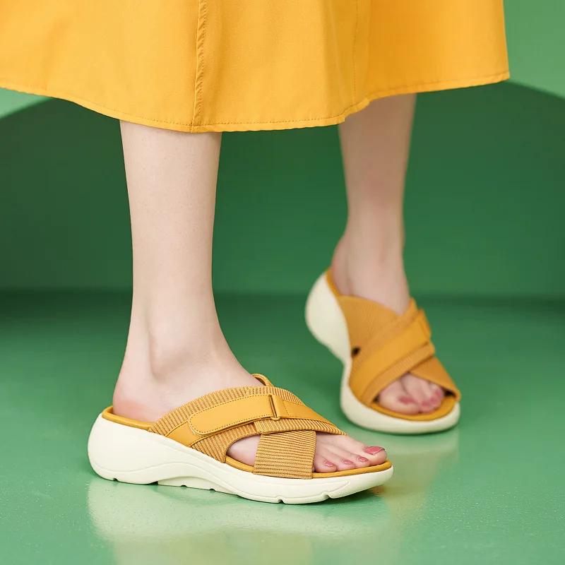 Fashion Shoes for Women 2025 Summer Fashion Women Slip on Platform Sandals Casual Non-slip Wedges Shoes 35-41 Sandalias De Mujer