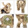 S M L Feng Shui Brass Color Resin Elegant Elephant Trunk Statue Wealth Lucky Figurine Home Decor Gift