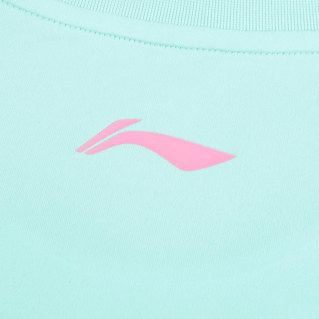 Li Ning Table Tennis Series Simple Fashion Quick-Dry Breathable Short Sleeve T-Shirt Outdoor Sports Top Unisex tops Island-Blue AHSW069-2