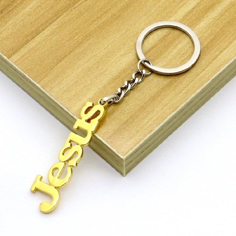 Fashionable Metal Letter/Fish/Crosses Pendant Key Rings Charm for Trendsetters