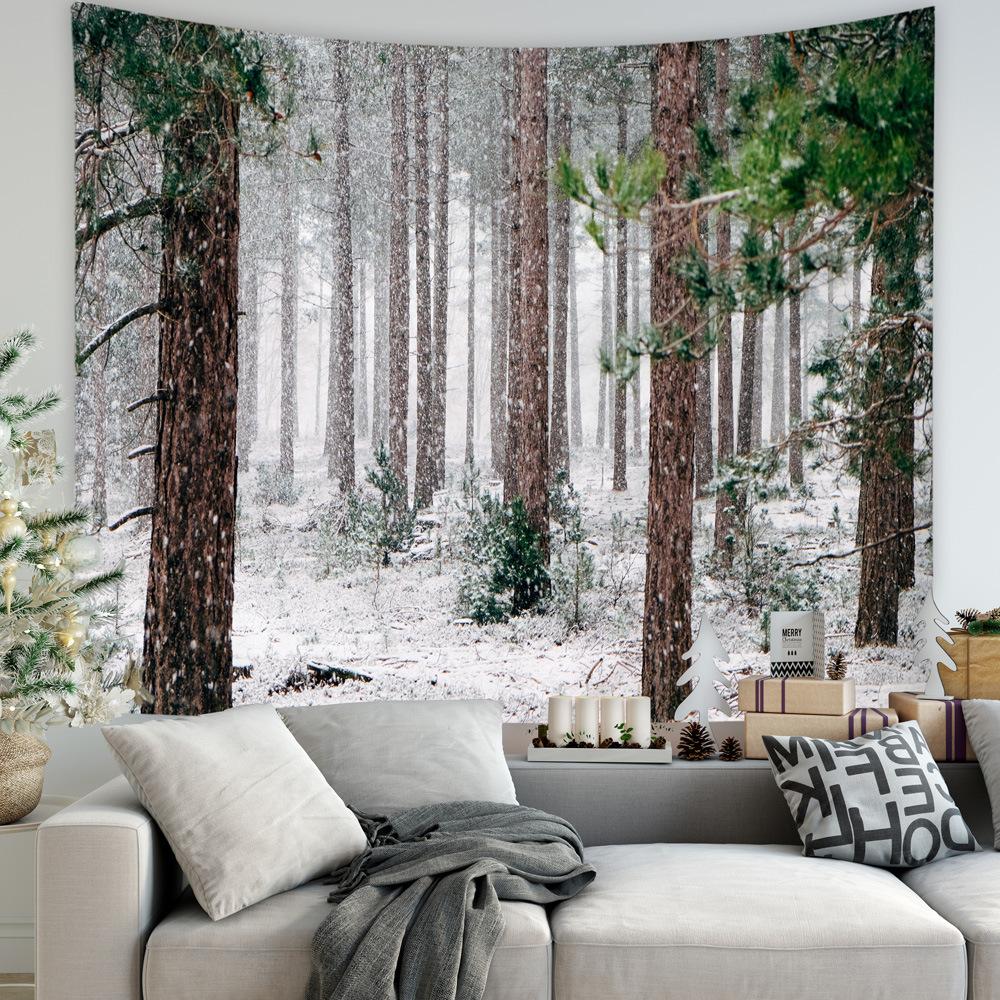 Christmas Wall Hanging Cloth Large Background Cloth Painting European and American Christmas Tree Tapestry