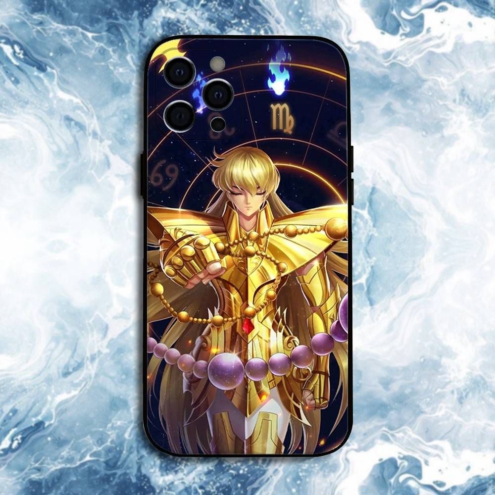 Saint Seiya Knights Of The Zodiac Phone Case For iPhone17,16,15,14,13,12,11 Plus,Pro Max, Soft Silicone Black Cover