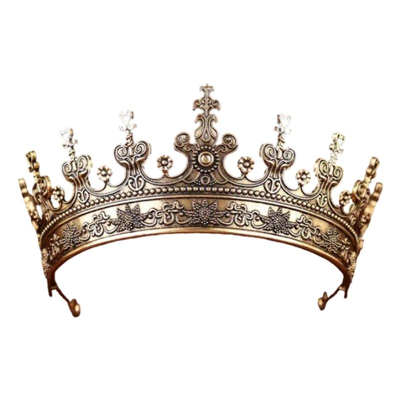 

Elegant Metal Queen Crowns Tiaras Hairband for Women Men Baroque Styles Crownpiece Perfect for Weddings and Formal Event золотий