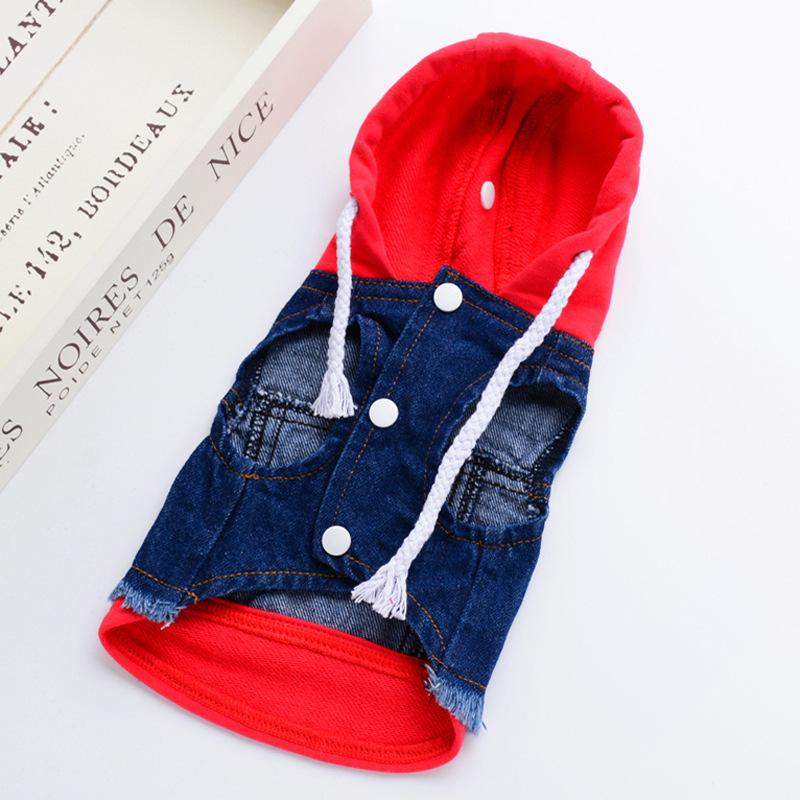 Pet Small Dog Puppy Dog Clothes Denim Sweater Pomeranian Teddy Spring Autumn Summer
