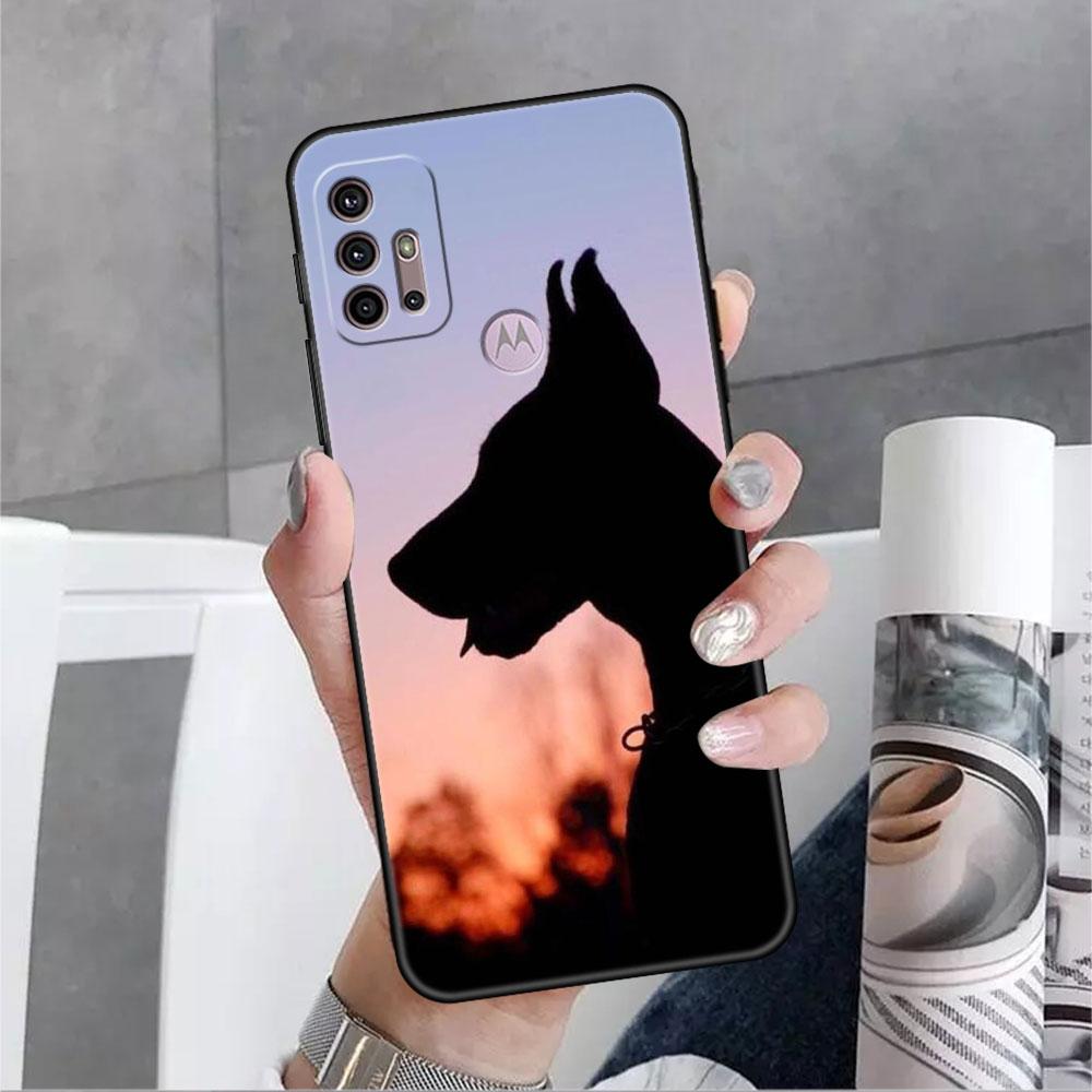 Animal Dachshund Doberman Dog Soft Case For Motorola G60 G30 Edge 20 30 G22 G9 Play G52 G8 G9 Power G50 One Fusion Phone Coque