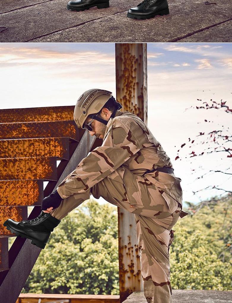 High-Top Tactical Military Combat Boots for Outdoor Hiking and Off-Road Sports