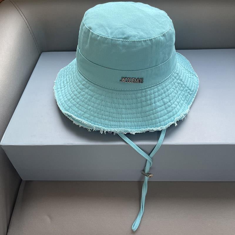 Designer Fisherman Hat Personalized Trend Letters Wide Eave Cap Summer Solid Color Sunproof Hanging Rope Bucket Hat for Adults