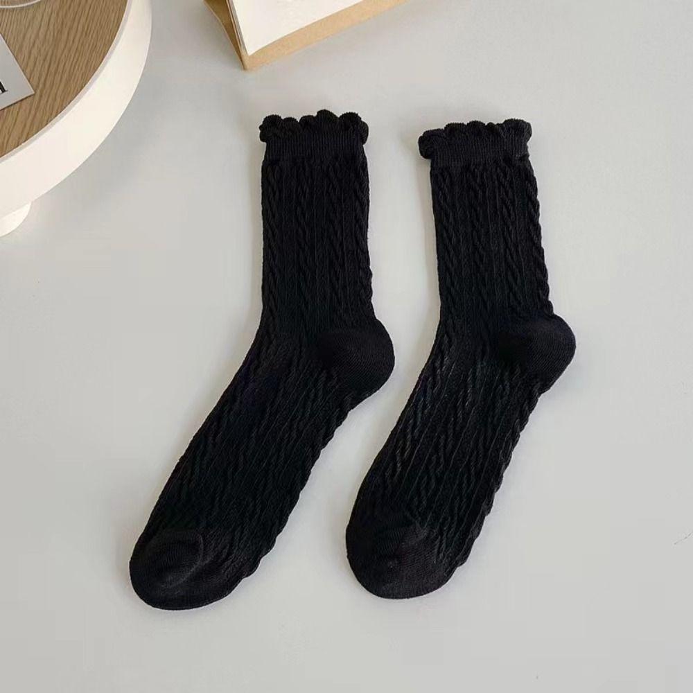 1/5 Pairs Lace Winter Thickened Wool Socks Warm Polycotton Snow Socks Soft Women's Floor Socks