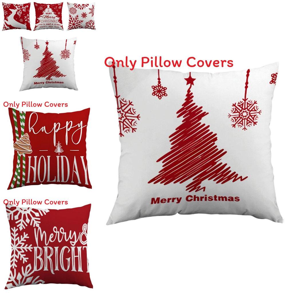 Christmas Decor Pillow Cover With Plush Material For Living Room Festive Decor