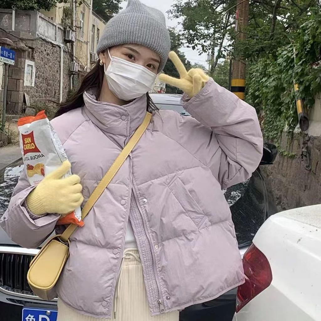 Down cotton-padded clothes women's new small design sense cotton-padded jacket bread clothes short blue jacket trendy