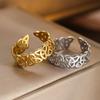 Amulet Irish Knot Rings Vintage Women Stainless Steel Gold Color Open Ring Zircon Christmas Gift Wholesale