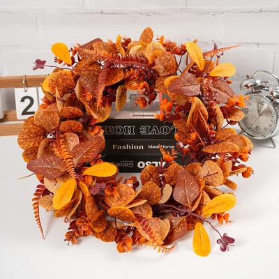 Artificial Autumn Maple Leaf, Eucalyptus Leaf Wreath Plant Wedding Wall Wall Pendant Decorative Wreath