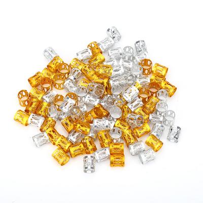 100pcs Adjustable Metal Hair Braid Bead Rings Cuff Hair Beauty Decoration Tools Silver  Gold
