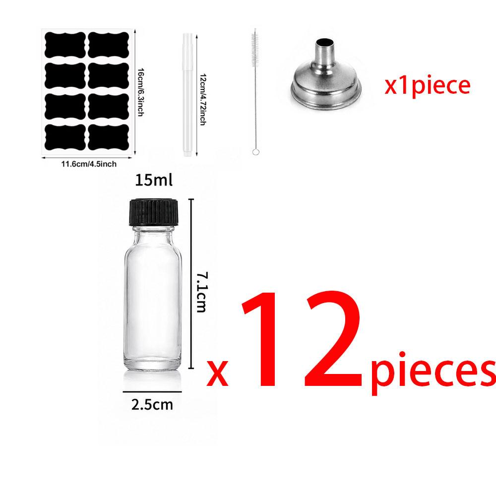 12PCS 60ml Small Glass Bottles With Airtight Lids Clear Sample Boston Bottle/Vials/Containers For Juice Ginger Shots Potion Oils