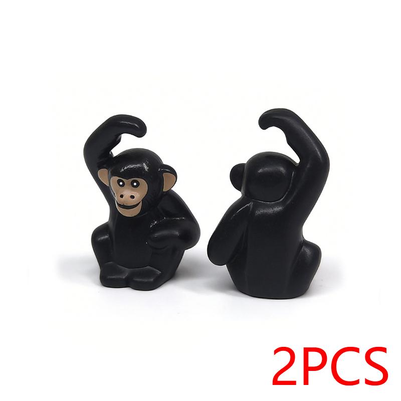 MOC Zwierzęta Zoo Klocki Słonie Tygrysy Słonie Małpy Łosie Niedźwiedzie Owce Wielbłąd Koń Krokodyl Lampart Mini Klocki DIY T11