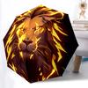 1pc Lion Flame Automatic Folding Umbrella Portable Collapsible Umbrella for All Seasons, 8-Rib Durable Construction, Perfect Gift 021