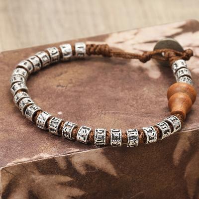 Tibetan-Style Jewelry Auspicious Gourd Bracelet Healing Meditation Lucky Symbol Handcrafted Men's Bracelet Perfect Gift