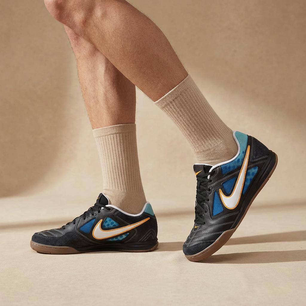 Nike Gato Series Comfortable Versatile Leather Breathable Soccer Shoes Men sneaker Black IH3370-010