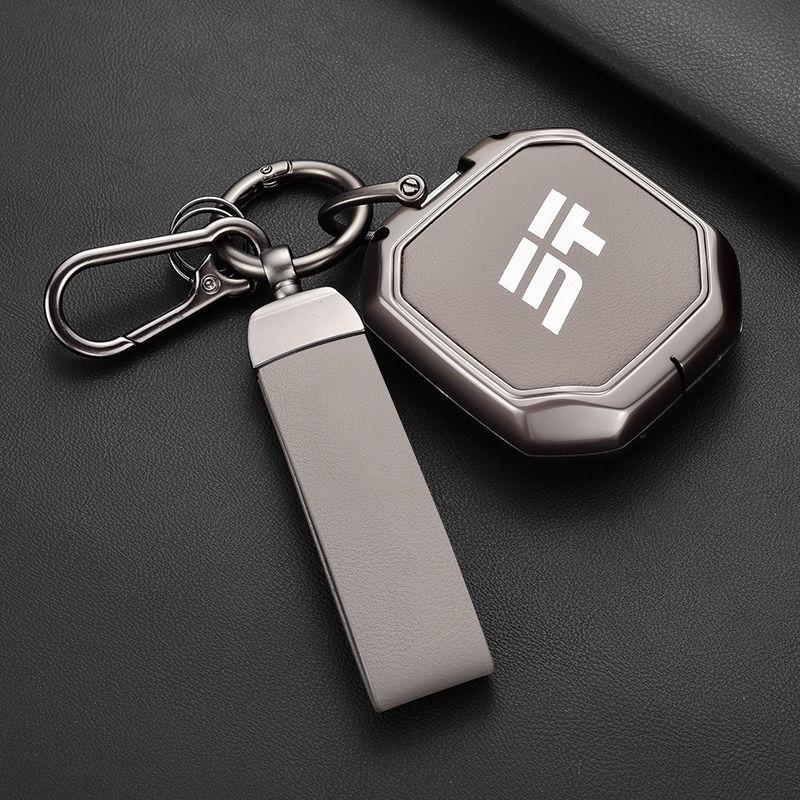For JETOUR Traveler L T2 T1 PRO 2024 Car Keychain Key Fob Remote Cover Case Shell Zinc Alloy Ring Holder Buckle Car Accessories
