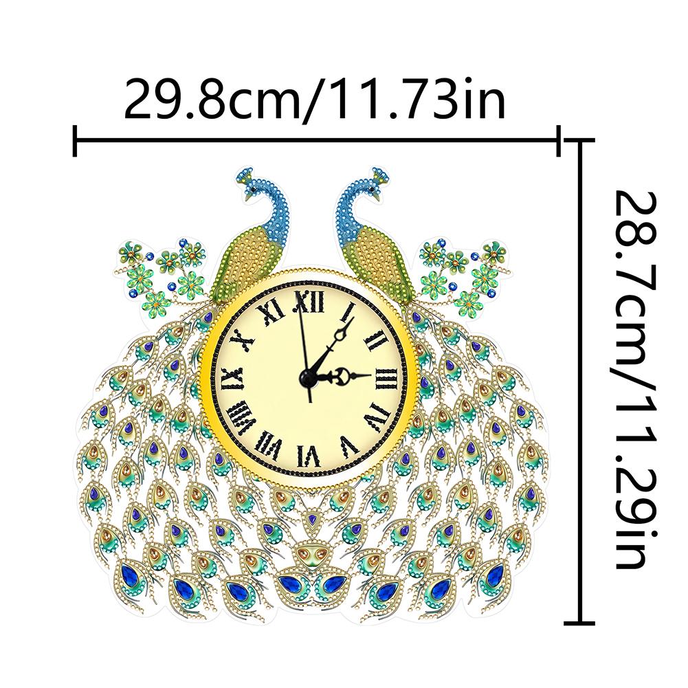 2D/Flat DIY Special Shape Diamond Painting Ornament with Clock Function Acrylic 5D Hanging Clock Art Craft Home & Bedroom Decor