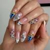 Le Fan Cool Color 3D Flower Almond Shape Wearable Fake Nails
