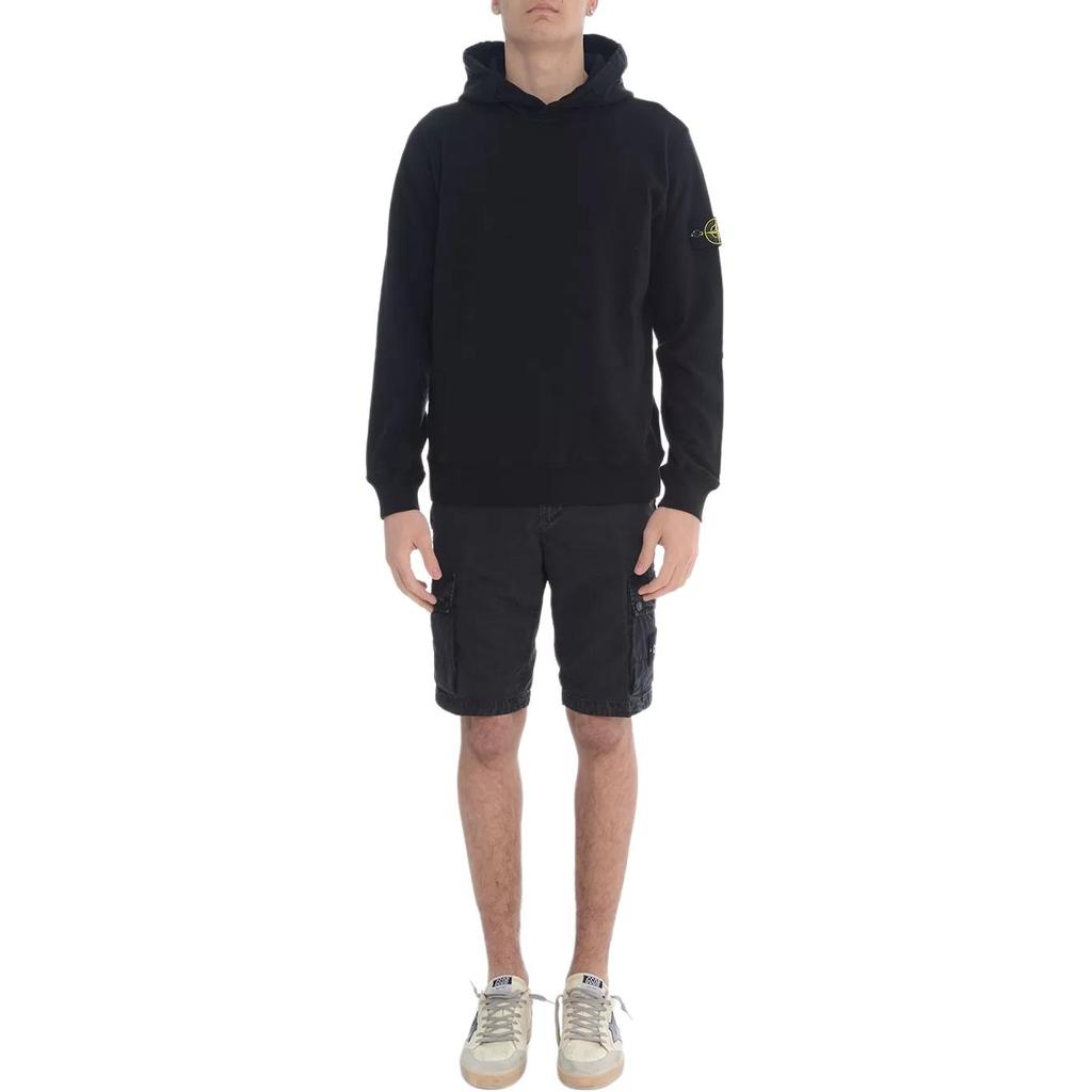 Stone Island Solid Color Pullover Hoodie Long Sleeve Men hoodies Black K1S1561000-37S0060-V0029