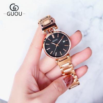 Relógio de cinto novo unissex feminino relógio de cinto de aço relógio de quartzo luminoso calendário relógio feminino simples