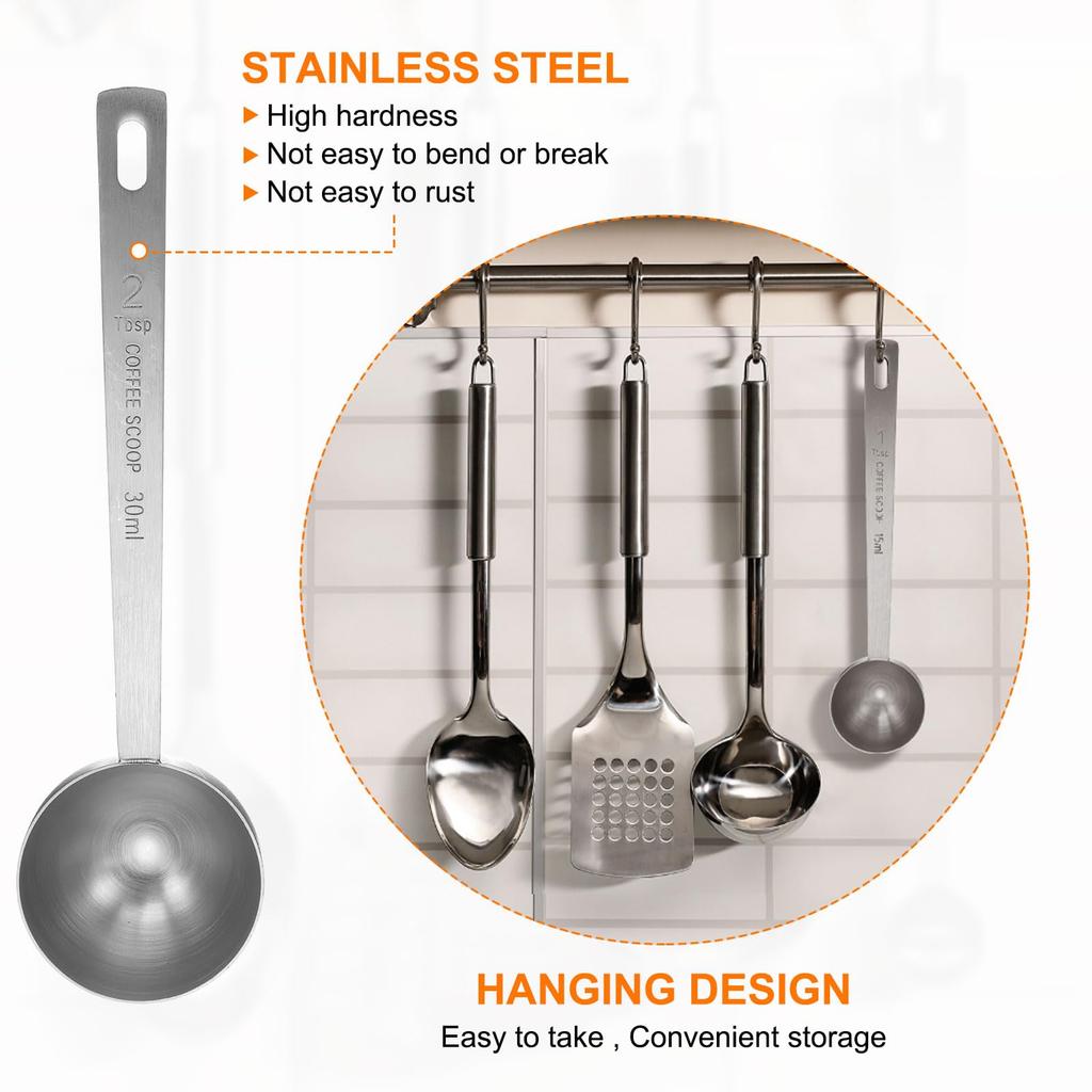 uxcell Single Measuring Spoon, 2 Tablespoons (6 Teaspoons, 30ml), 304 Stainless Steel Single Tiny Square Bowl Measuring Spoon with Long Handle, Silver